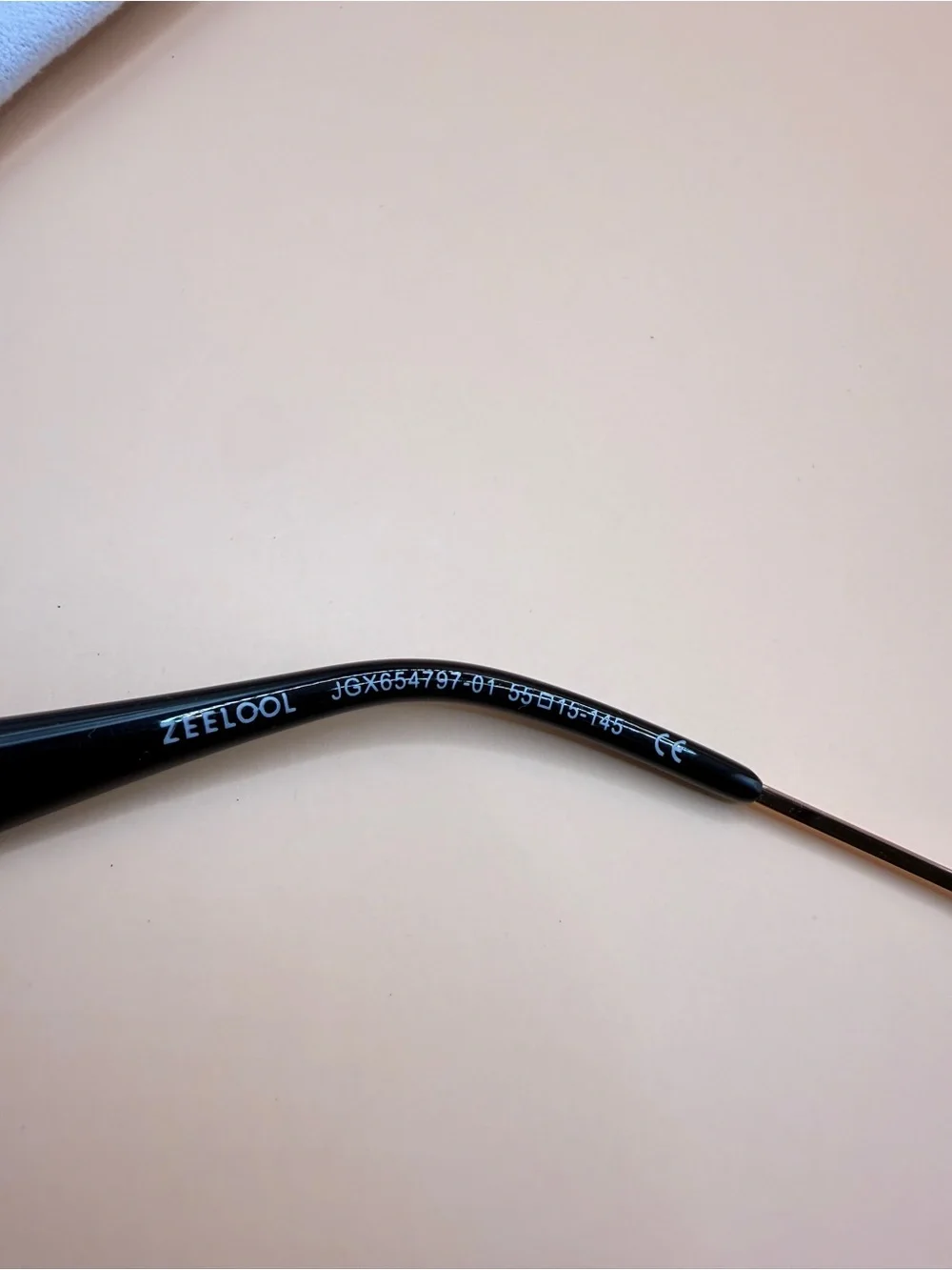 Black Cat-Eye Glasses Frame with Pearl Accent, no Prescription